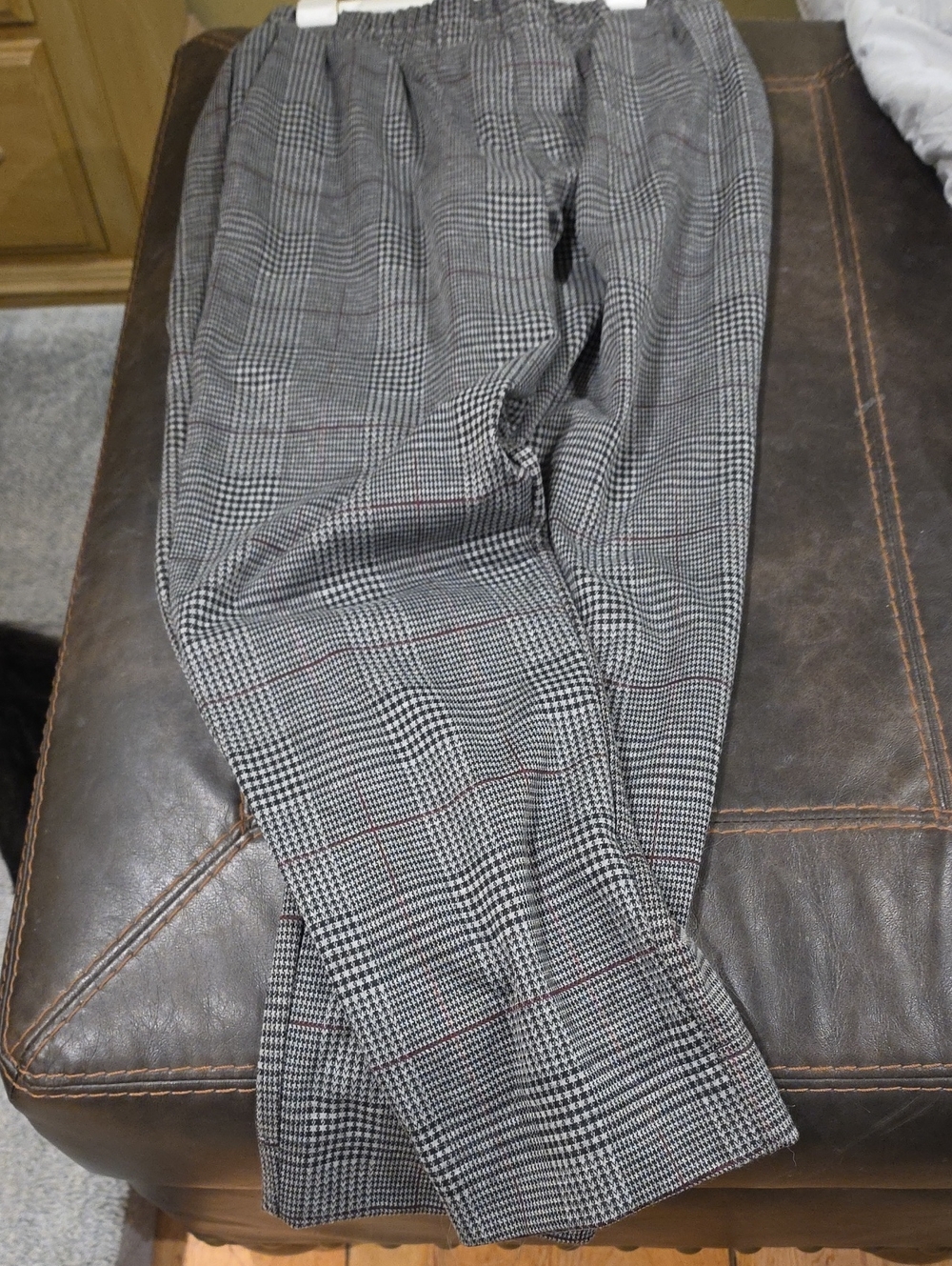a new day Gray Glen Plaid Dress Pants with Red Windowpane Accents